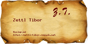 Zettl Tibor névjegykártya